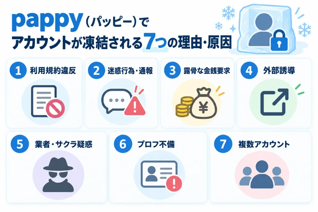 pappy(パッピー)でアカウントが凍結される7つの理由・原因