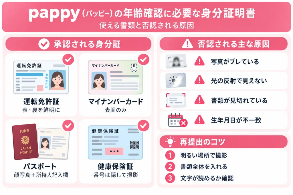 pappy(パッピー)の年齢確認に必要な身分証明書