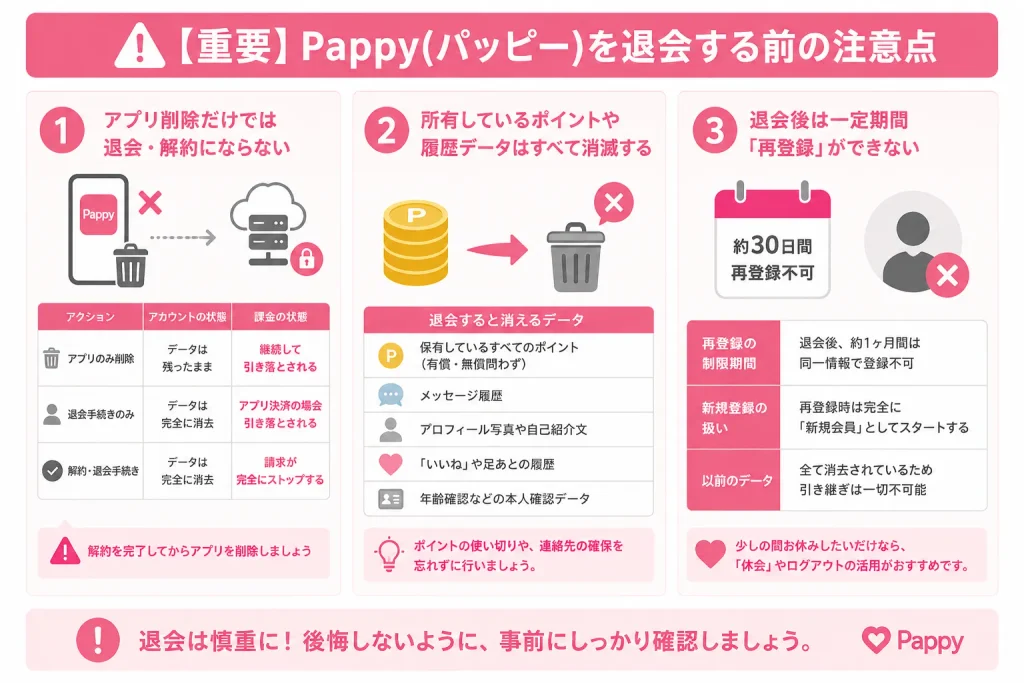 【重要】Pappy(パッピー)を退会する前の注意点