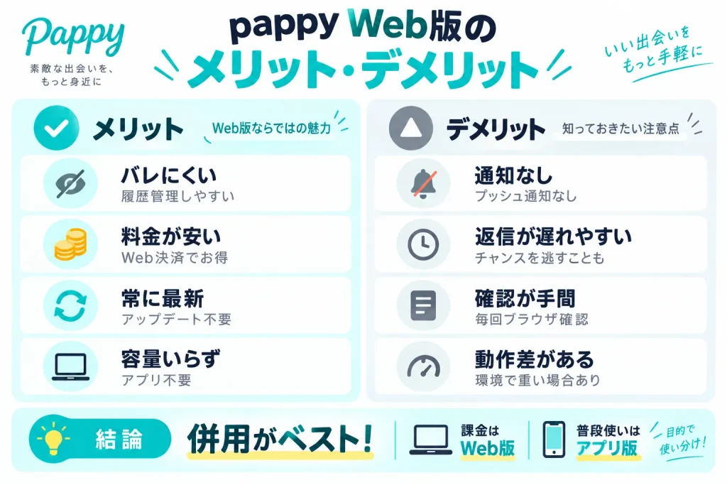 pappy(パッピー)Web版を利用するメリット・デメリット