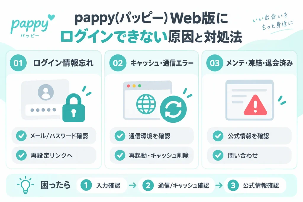 pappy(パッピー)Web版にログインできない原因と対処法