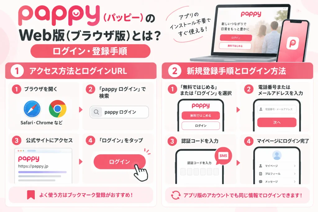 pappy(パッピー)のWeb版(ブラウザ版)とは？ログイン・登録手順