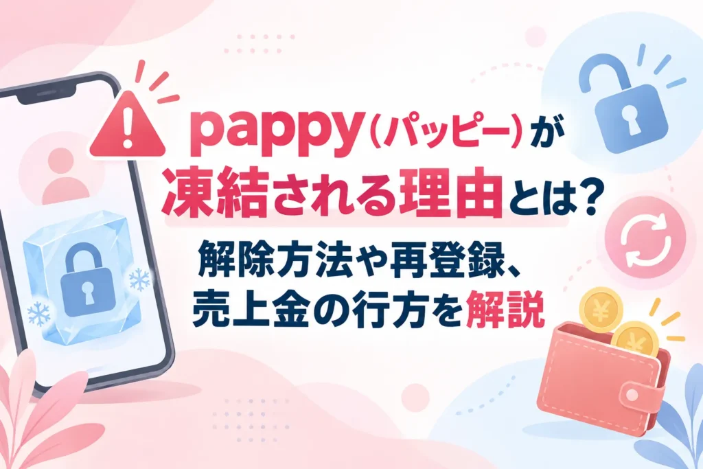 pappy（パッピー）が凍結される理由とは？解除方法や再登録、売上金の行方を解説